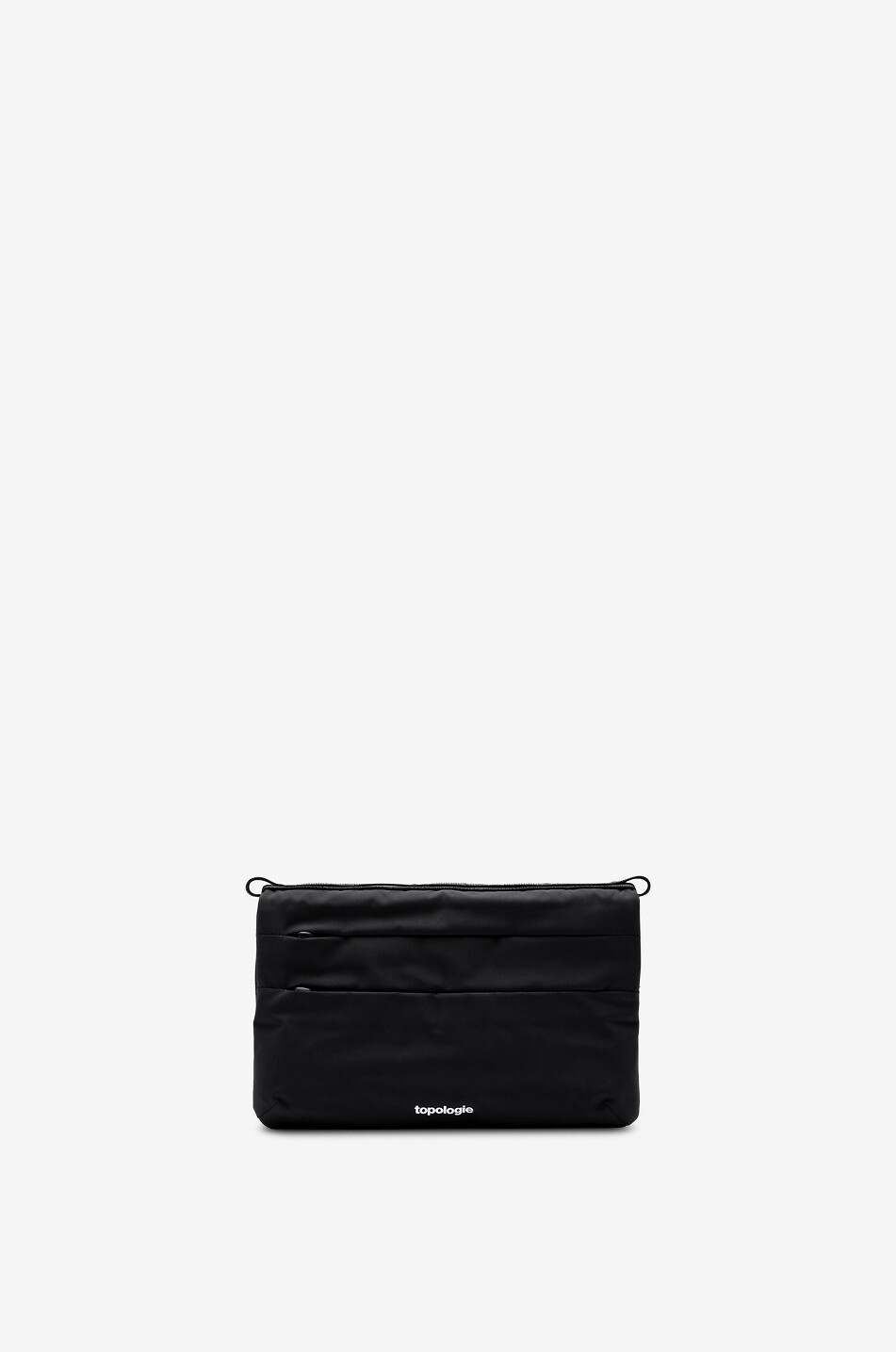 TOPOLOGIE Sacoche plate en Tech Sateen Flat Small Homme NOIR 1
