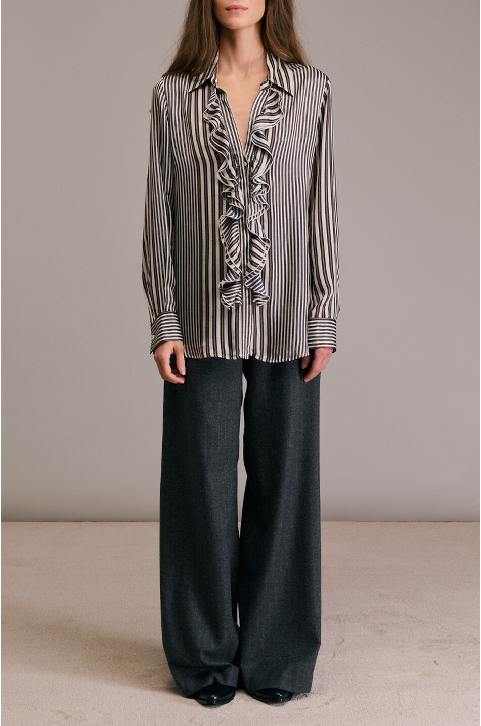 DIEGA Caramba striped popeline ruffle shirt Women MULTI COLOURED 2