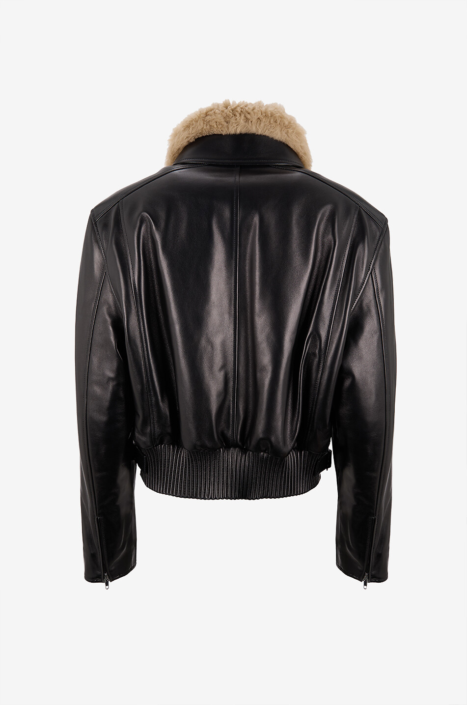 PHOEBE PHILO Sept Drop glossy leather cropped jacket Women BLACK 2