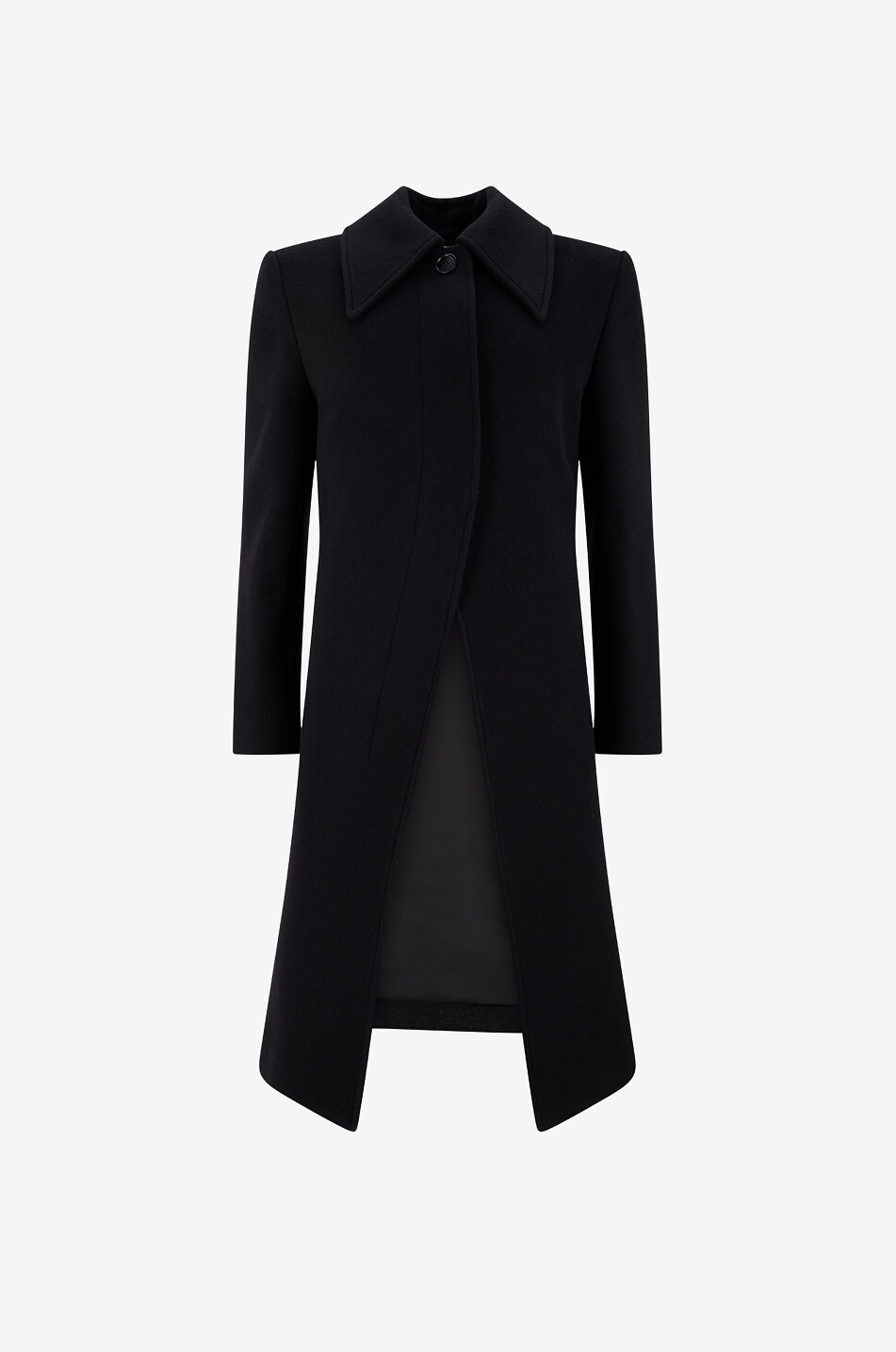 Manteau long en flanelle de laine et cachemire