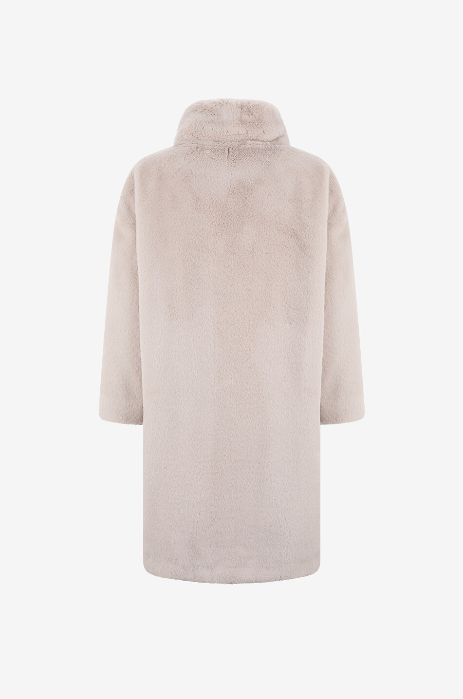 HERNO Long high-neck faux fur coat Women BEIGE 2