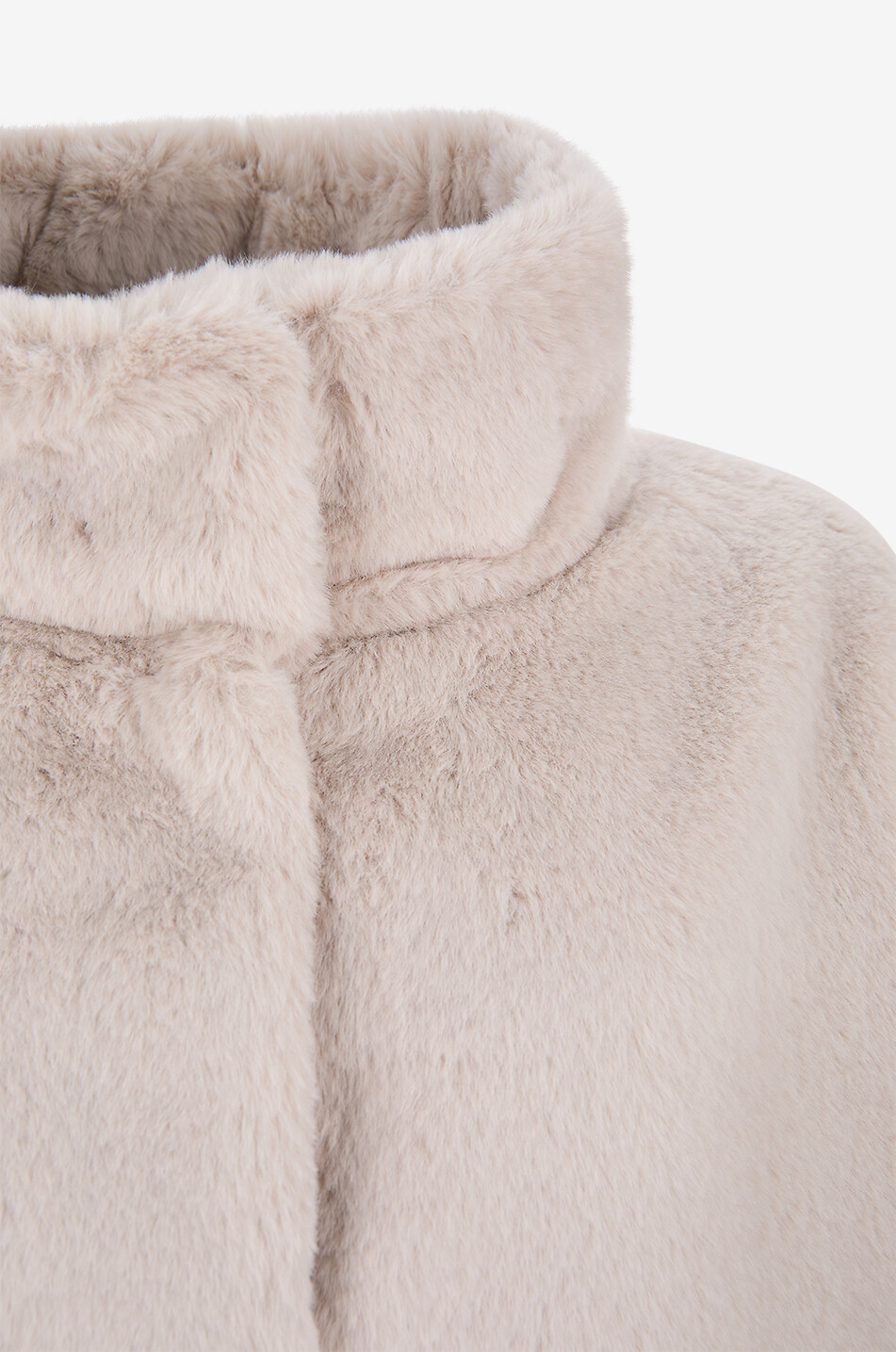 HERNO Long high-neck faux fur coat Women BEIGE 3