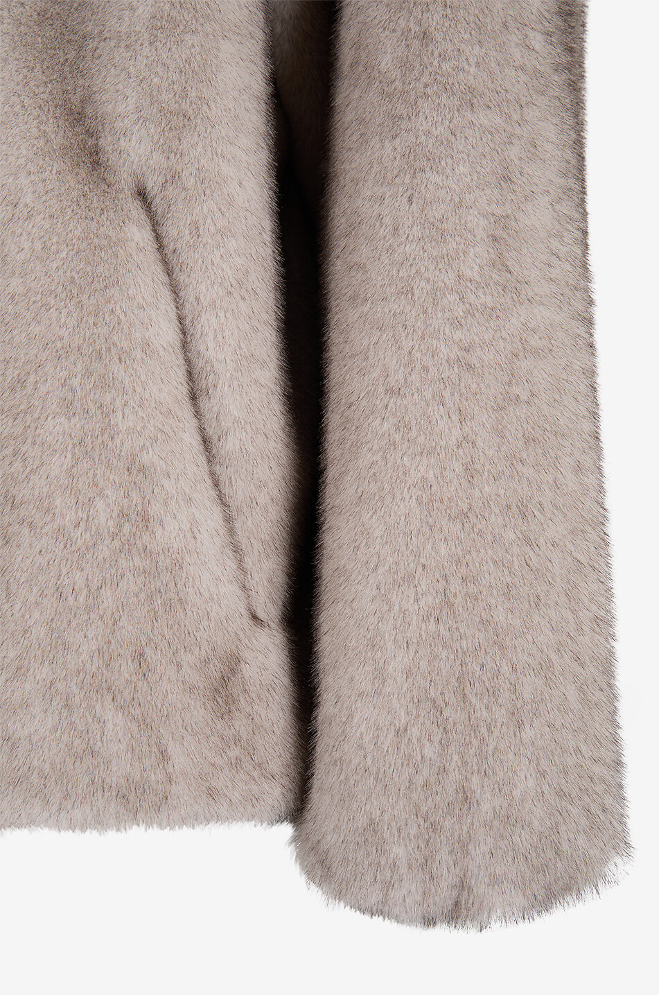 HERNO Short hooded faux fur coat Women LIGHT GREY 3