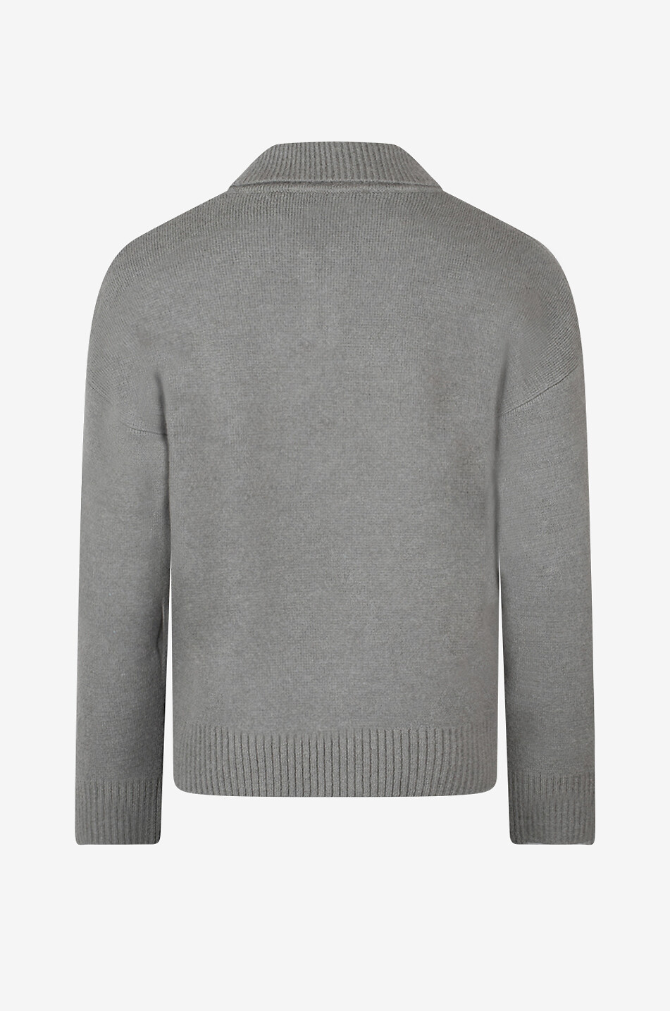 AMI Alpaga-Strickpullover mit Polokragen Herren GRAU 2