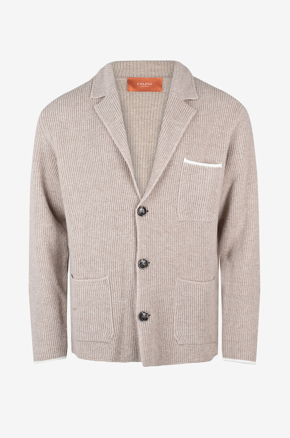 CRUNA Cardigan court à col revers en maille Lancaster Homme BEIGE 1