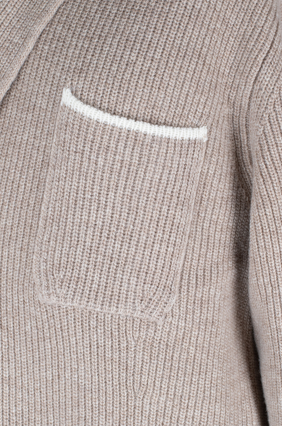 CRUNA Cardigan court à col revers en maille Lancaster Homme BEIGE 3