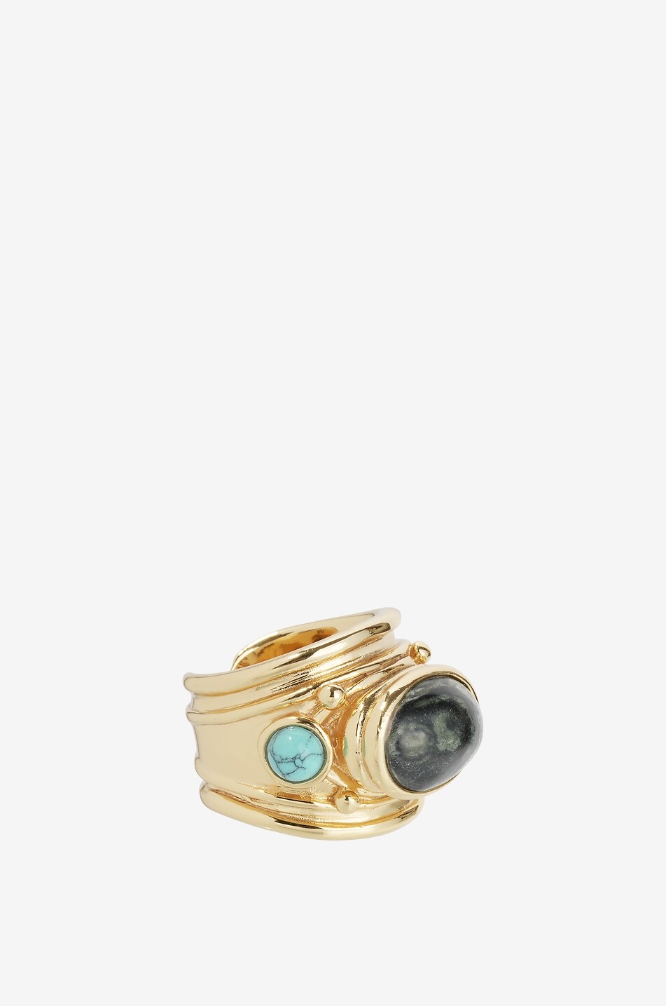 GAS BIJOUX Bague dorée ornée de pierres Simone Femme VERT 2