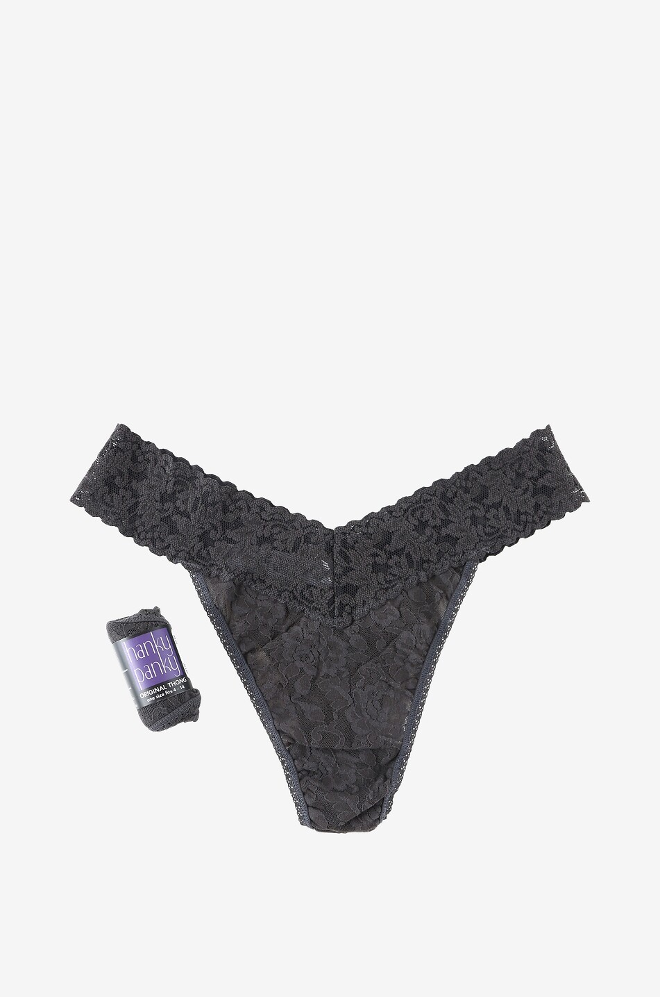 HANKY PANKY High-waisted lace string thong Women GREY 1
