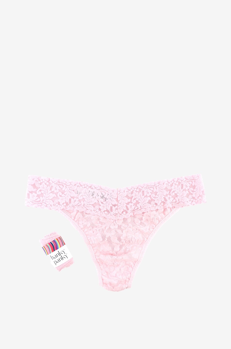 High-waisted lace string thong