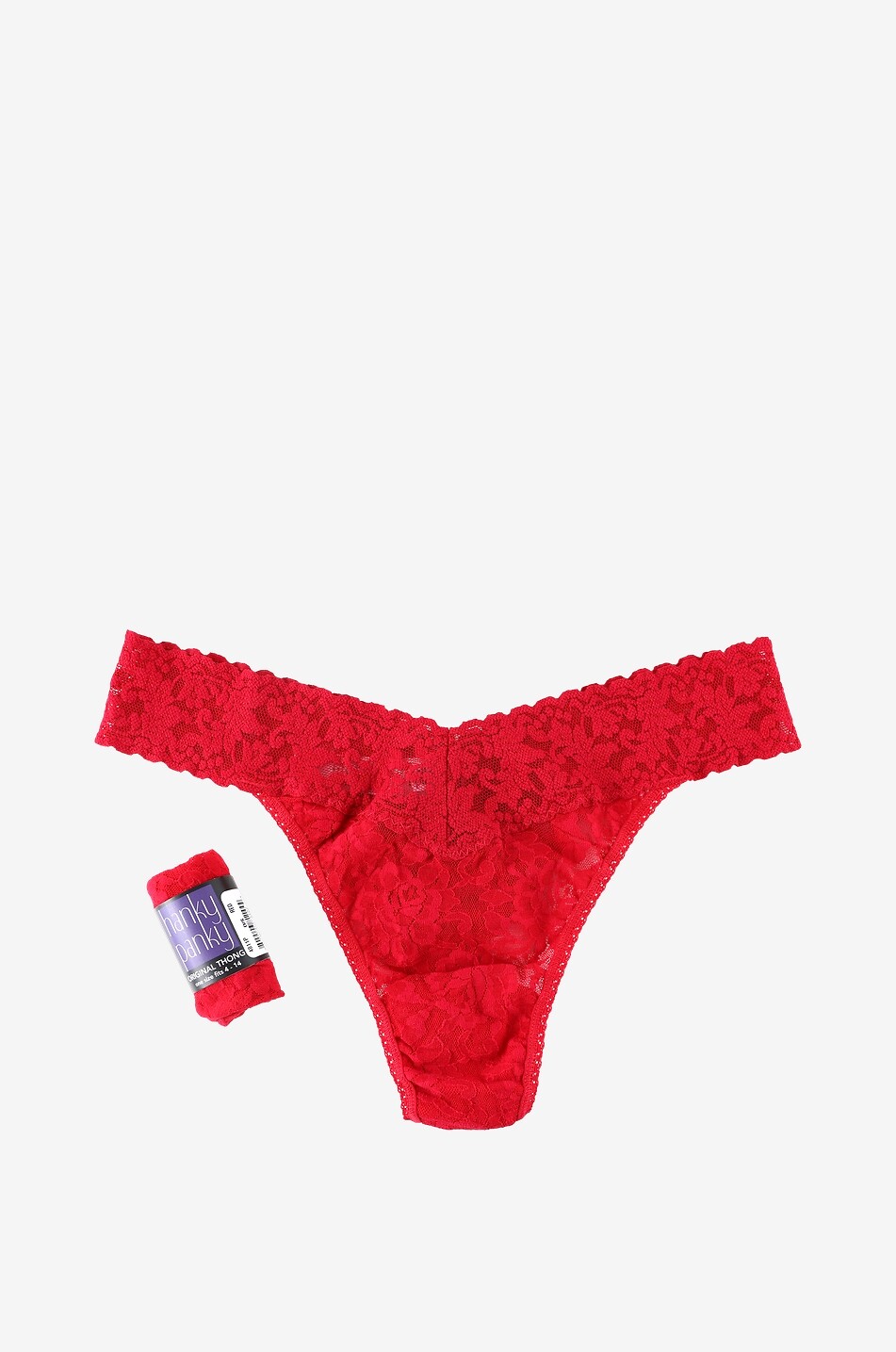 High-waisted lace string thong