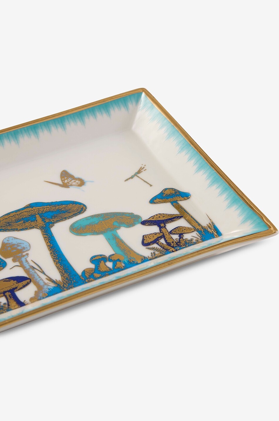 JONATHAN ADLER Botanist Mushroom rectangular porcelain tray Home BLUE 4