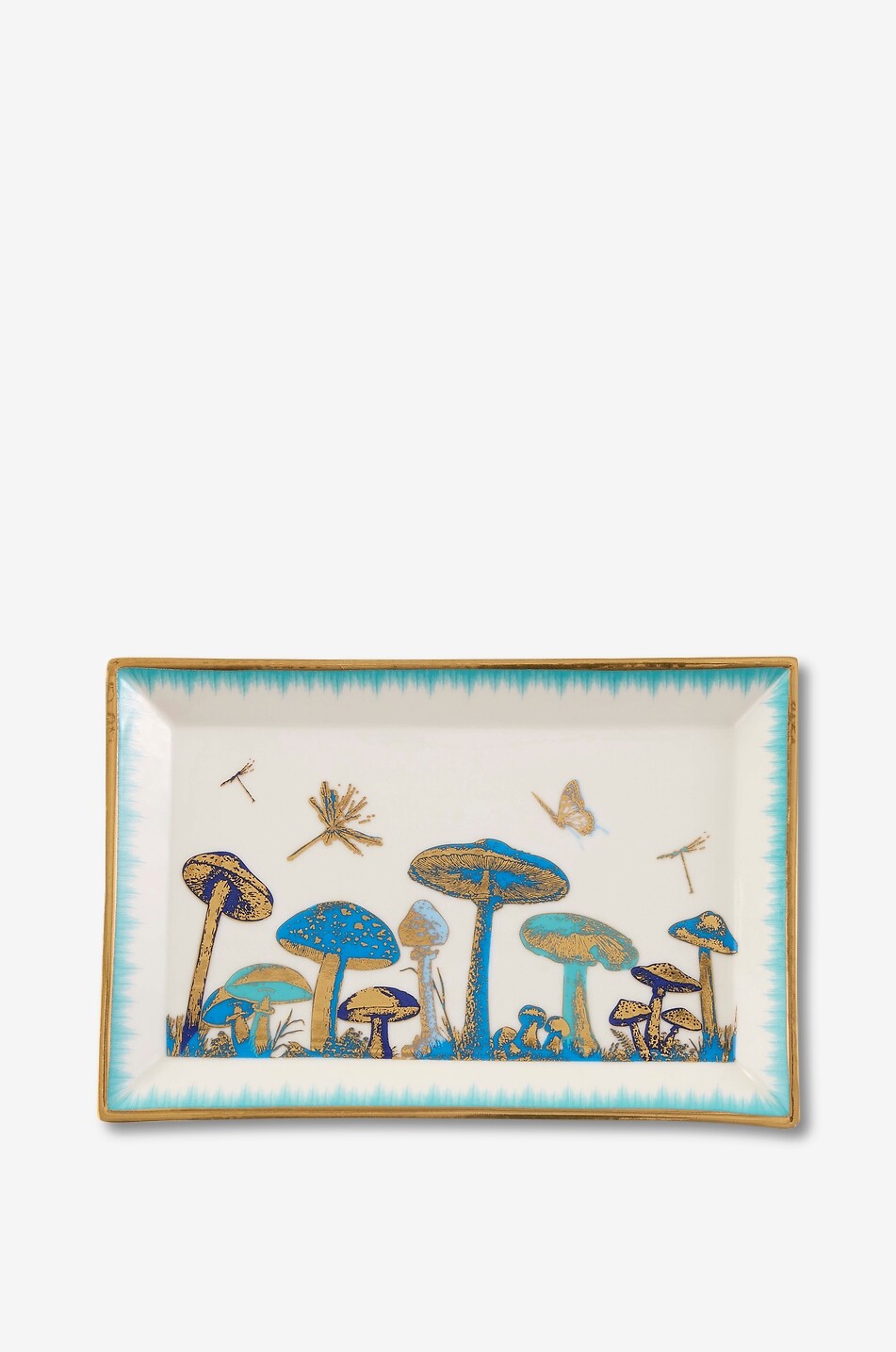 JONATHAN ADLER Botanist Mushroom rectangular porcelain tray Home BLUE 1