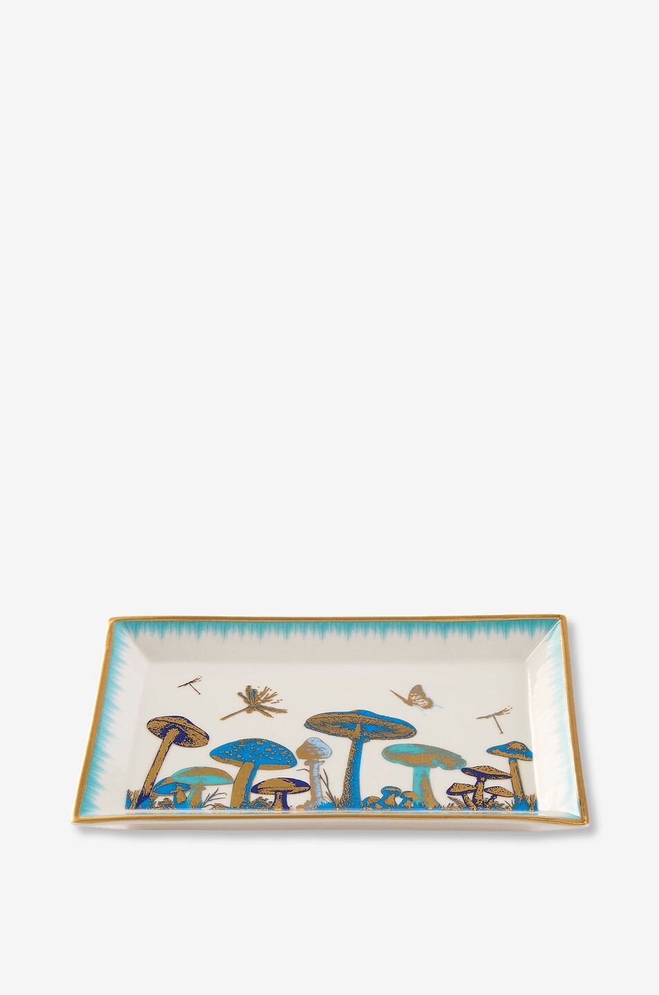 JONATHAN ADLER Botanist Mushroom rectangular porcelain tray Home BLUE 2
