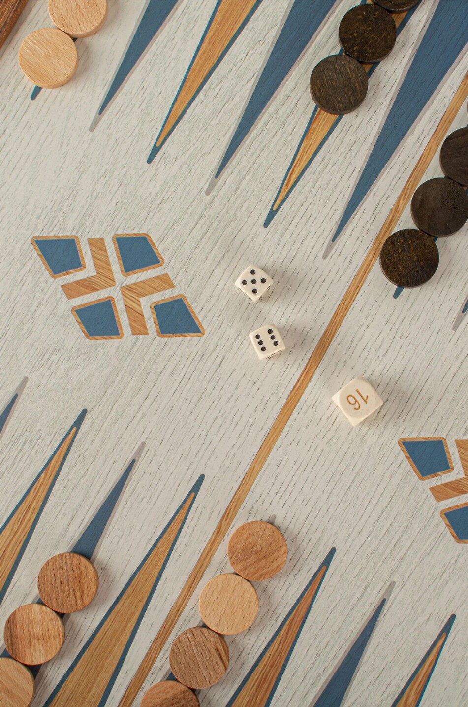 MANOPOULOS Jeu d'échecs et backgammon en noyer design turquoise Maison MULTICOLORE 5