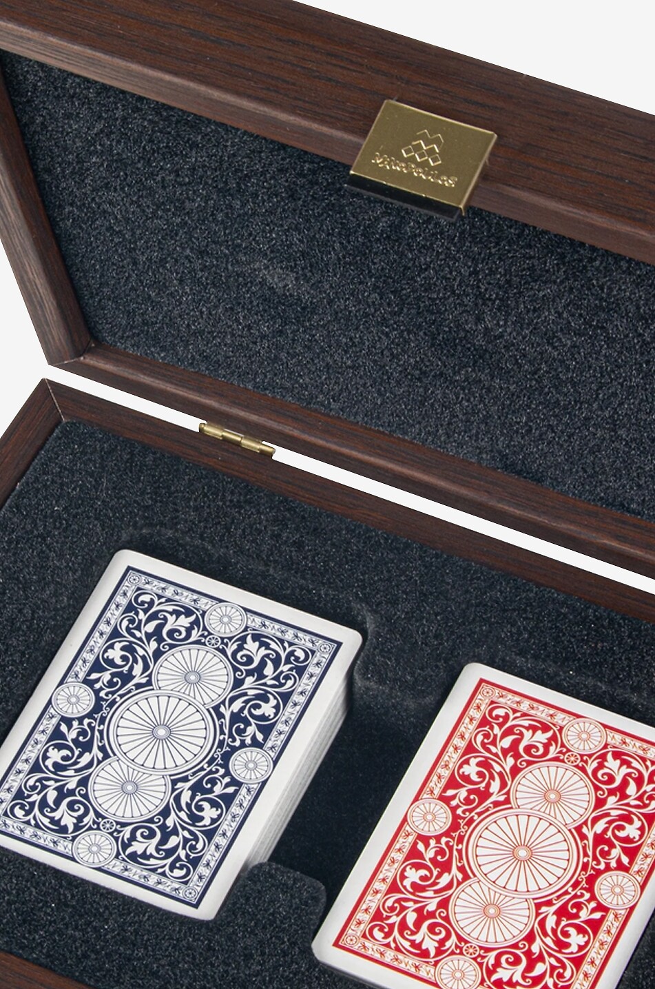 MANOPOULOS Cartes à jouer plastifiées dans un coffret en cuir effet autruche et bois Maison MULTICOLORE 3