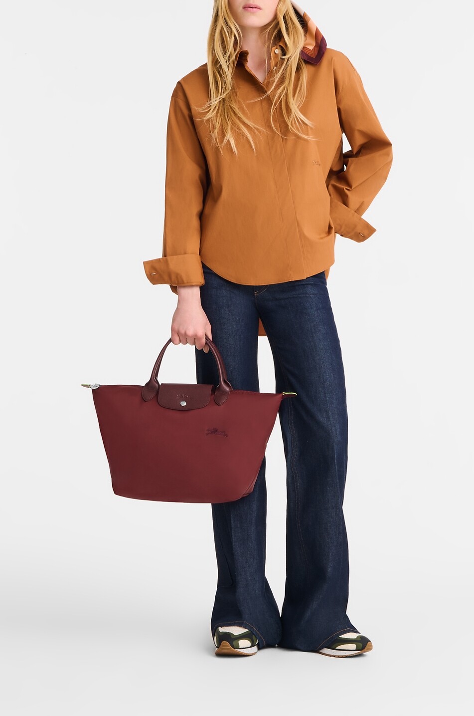 LONGCHAMP Sac à main Le Pliage Green M Femme ROUGE FONCÉ 3