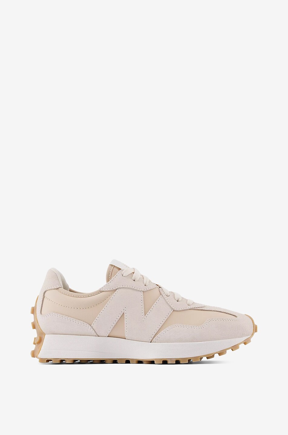 NEW BALANCE 327 suede and nylon lace-up low-top sneakers Women [akeneo-beigefonce] 2