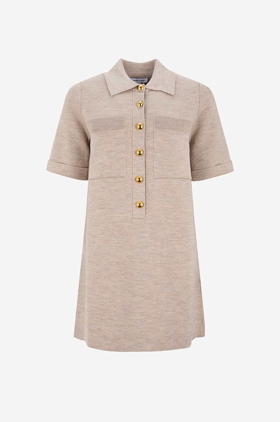 Madden knitted short shirt collar dress