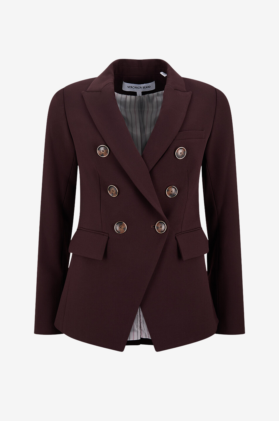 VERONICA BEARD Miller Dickey canvas double-breasted blazer Women DARK RED 1