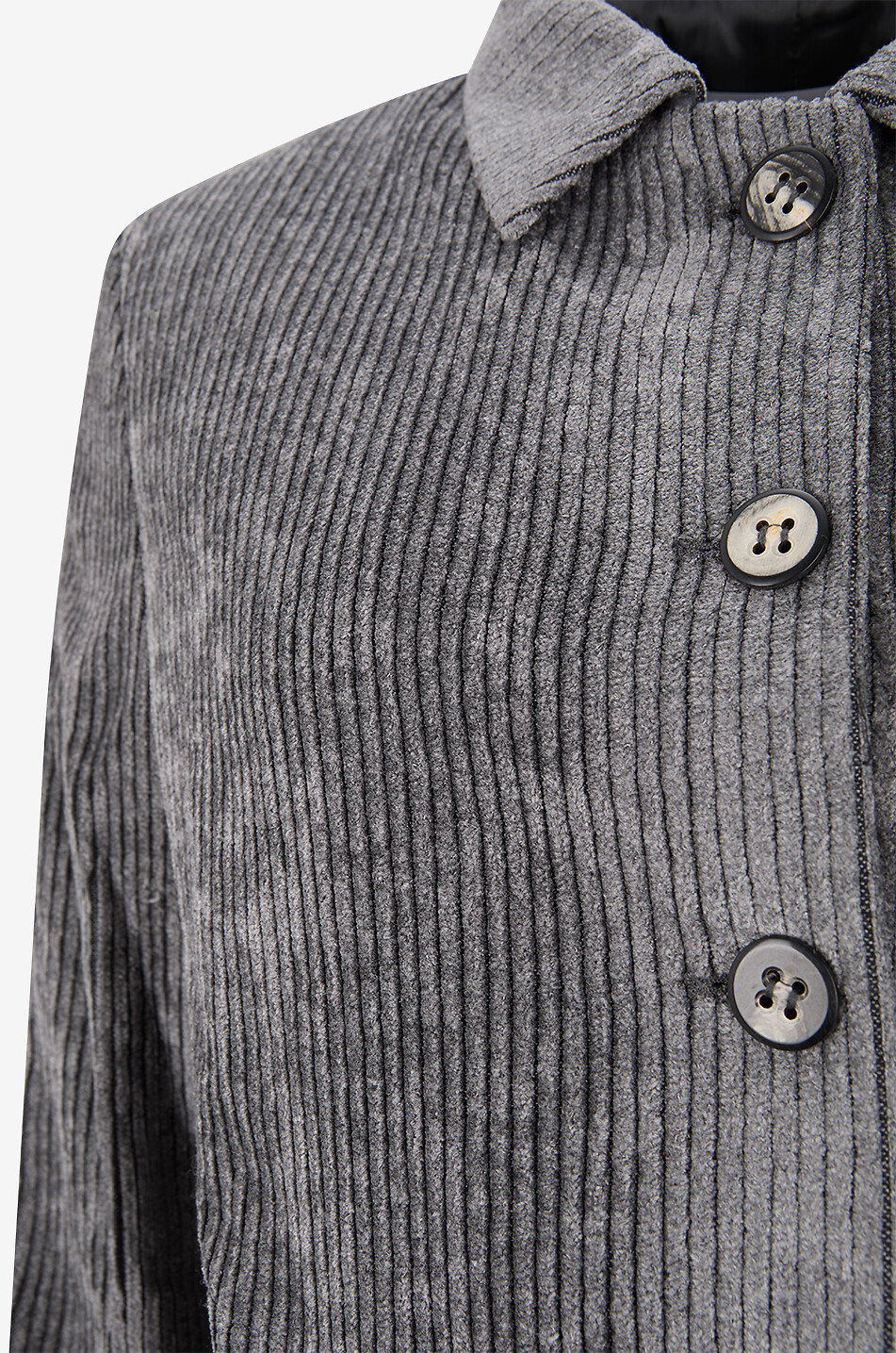 BIANCALANCIA Kurze Jacke aus Cord Damen DUNKELGRAU 3