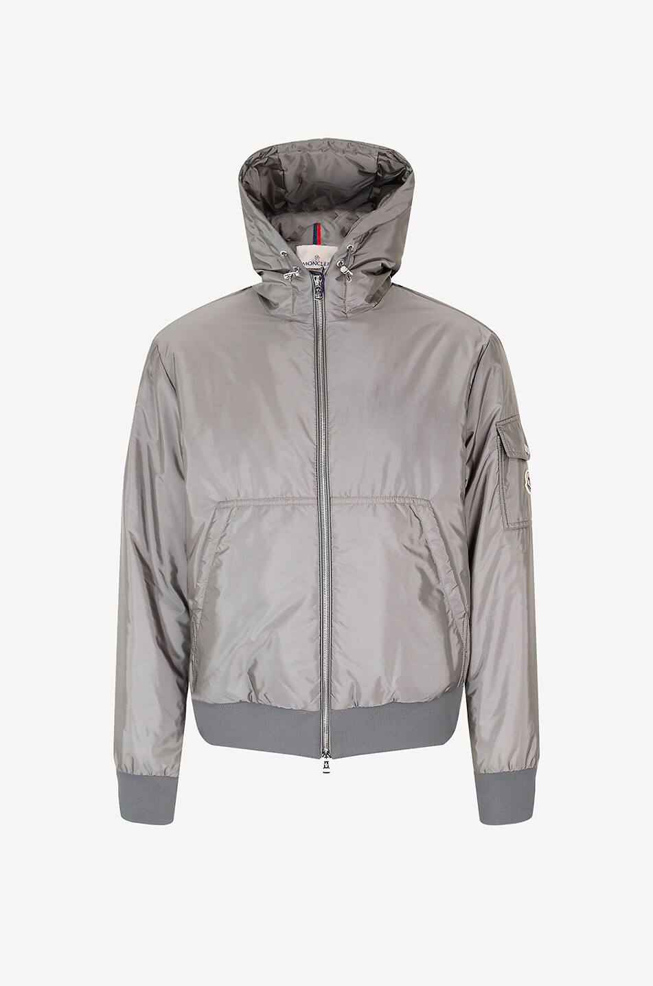 MONCLER Kurze Daunenjacke mit Kapuze Poiliot Herren GRAU 1