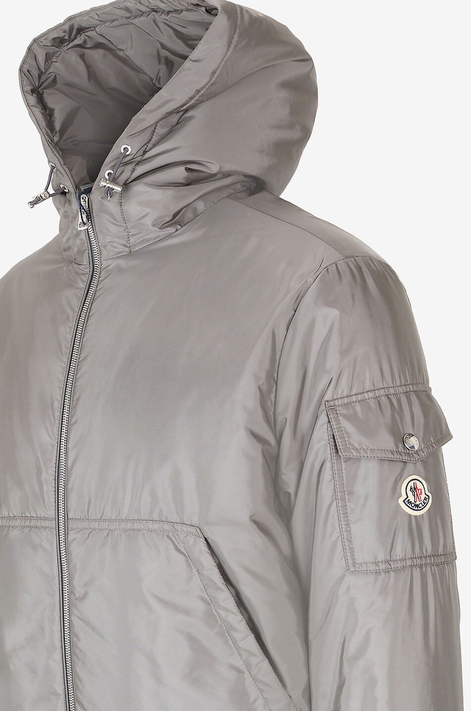 MONCLER Kurze Daunenjacke mit Kapuze Poiliot Herren GRAU 3