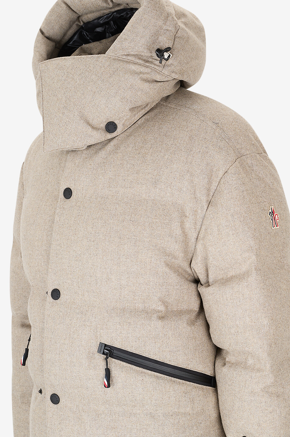 MONCLER GRENOBLE Krun short quilted hooded wool down jacket Men BEIGE 3