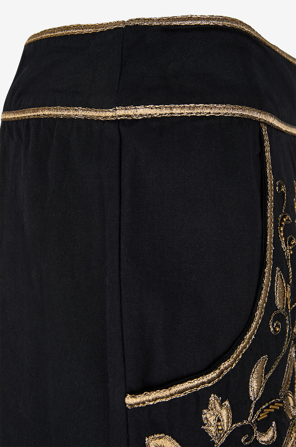 SCARLETT POPPIES Isi embroidered patterned wide-leg trousers Women BLACK 8