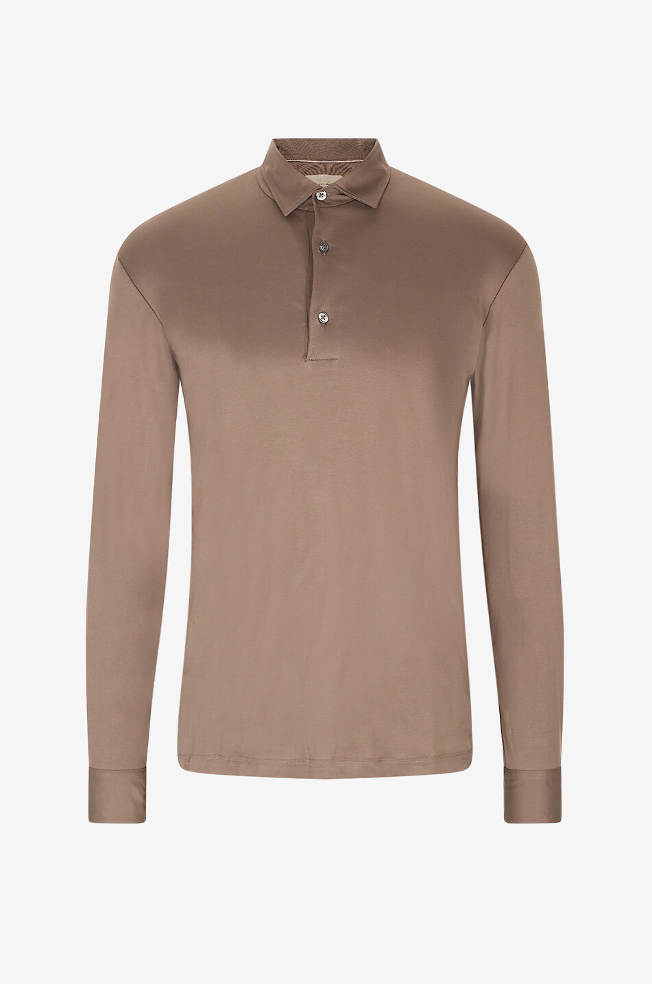 AURELIEN Langarm-Polohemd aus Baumwollpiqué Aur1 Herren HELLBRAUN 1