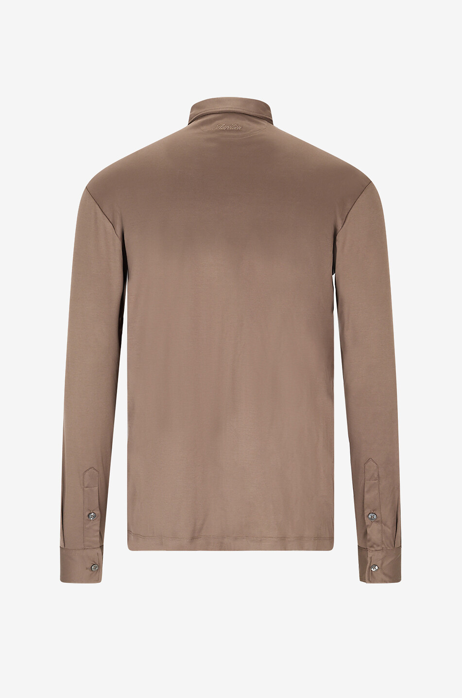 AURELIEN Langarm-Polohemd aus Baumwollpiqué Aur1 Herren HELLBRAUN 2
