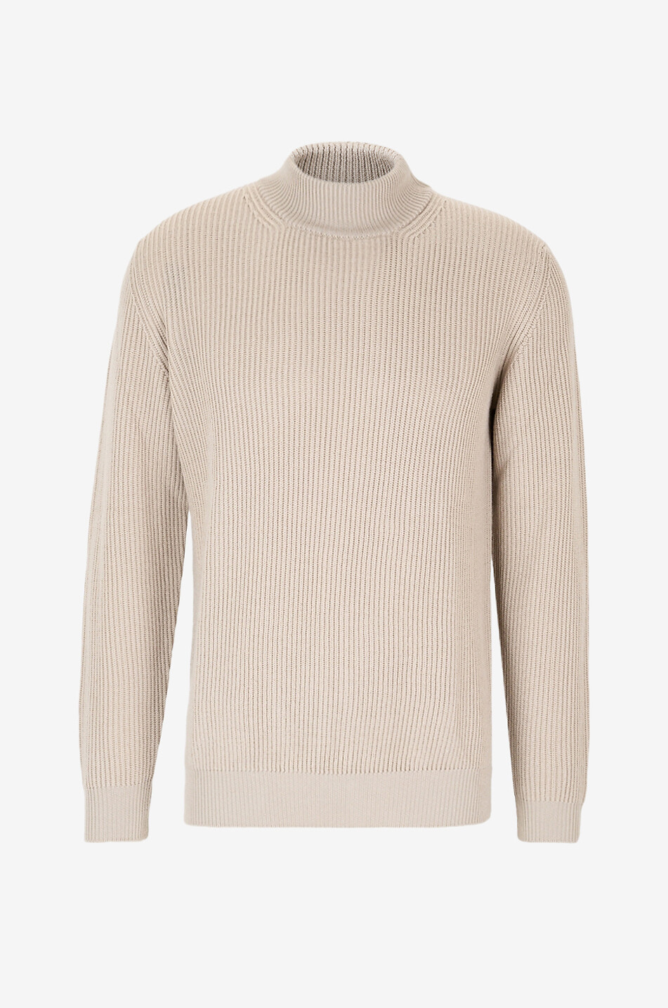 AURELIEN Pull à col montant en laine mérinos Costa Inglese Homme BEIGE 1
