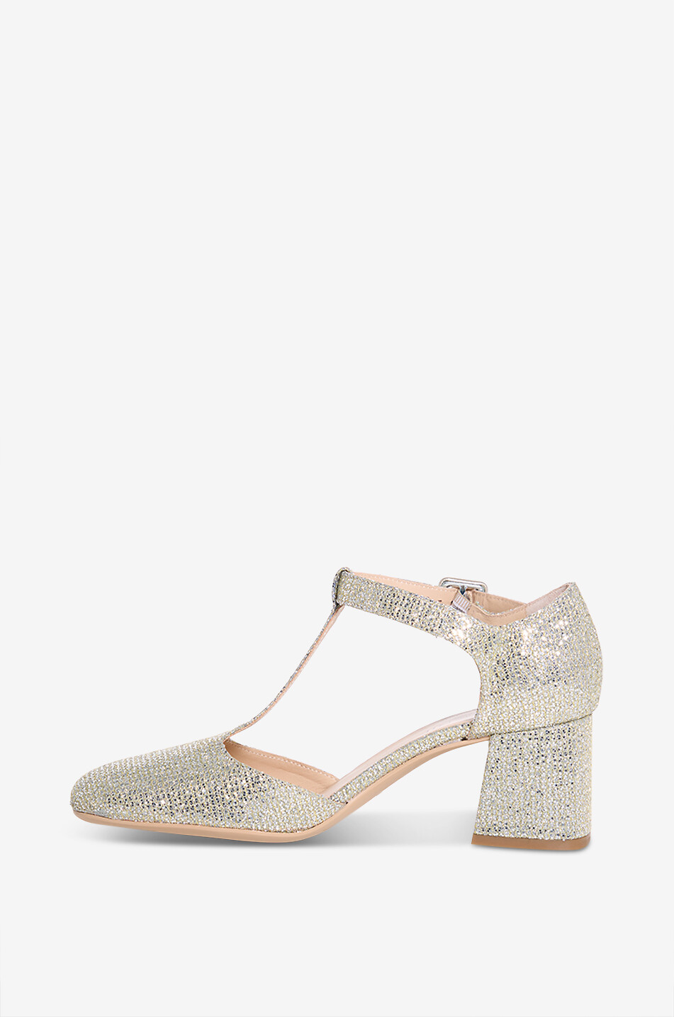 BONGENIE Zeus square heel crystal-embellished pumps Women SILVER 3