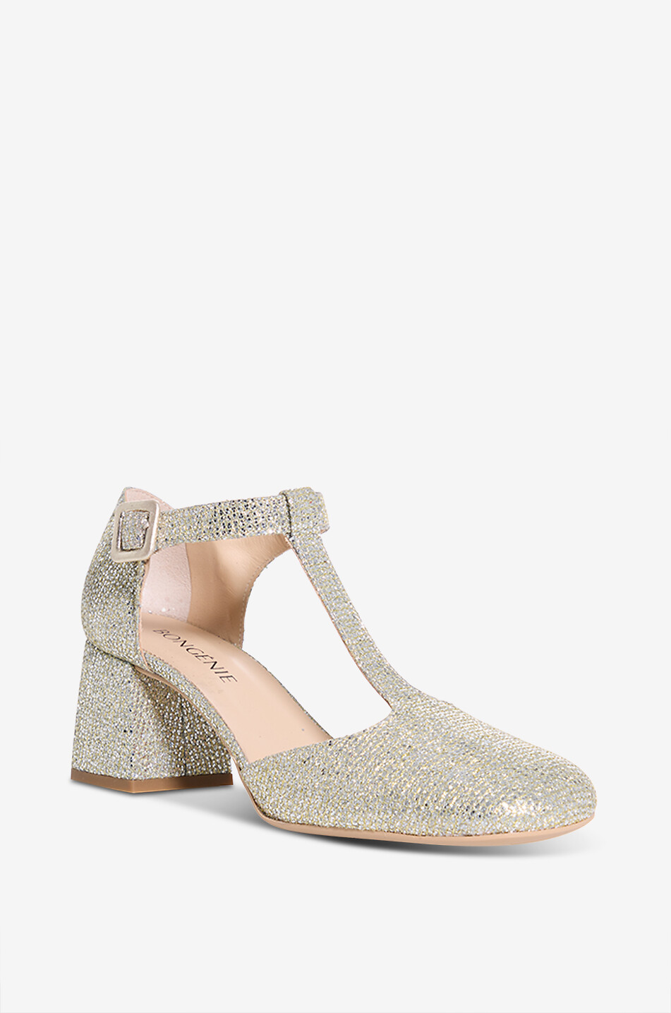 BONGENIE Zeus square heel crystal-embellished pumps Women SILVER 1