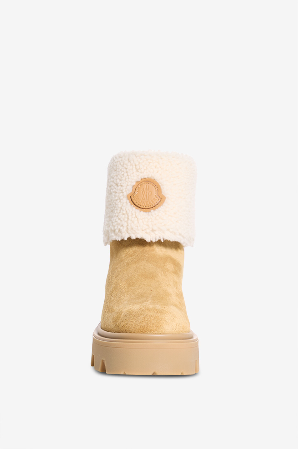 MONCLER Bottines en daim à logo brodé Aurea Mid Femme BEIGE 2