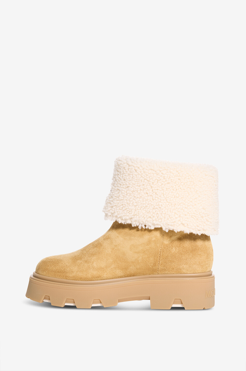 MONCLER Bottines en daim à logo brodé Aurea Mid Femme BEIGE 3