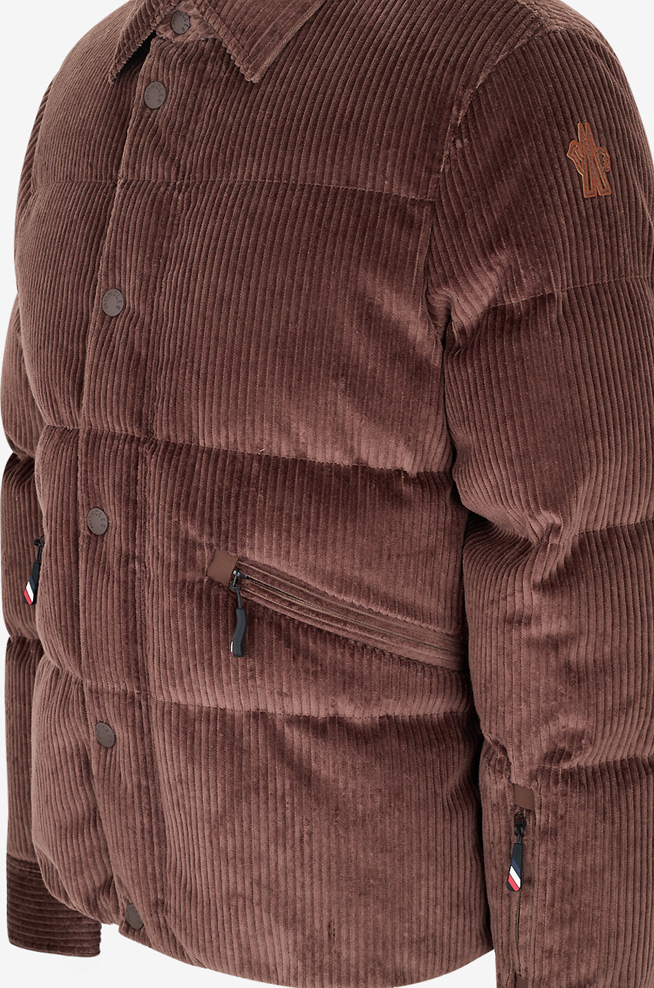 MONCLER GRENOBLE Kurze Stepp-Daunenjacke aus Cordsamt Elgon Herren BRAUN 3