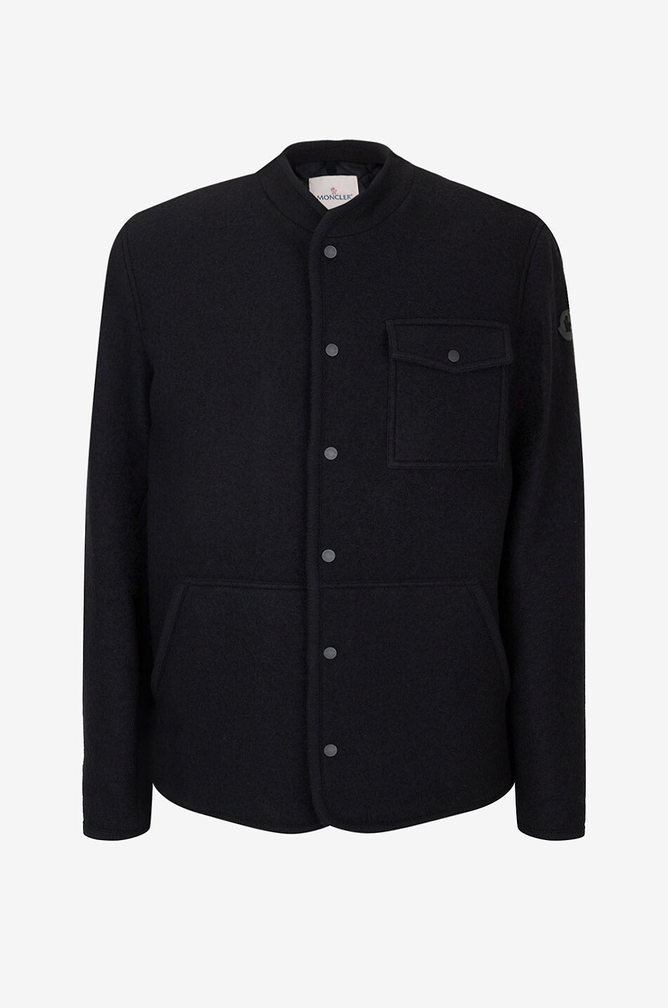 Wool overshirt with Mandarin collar