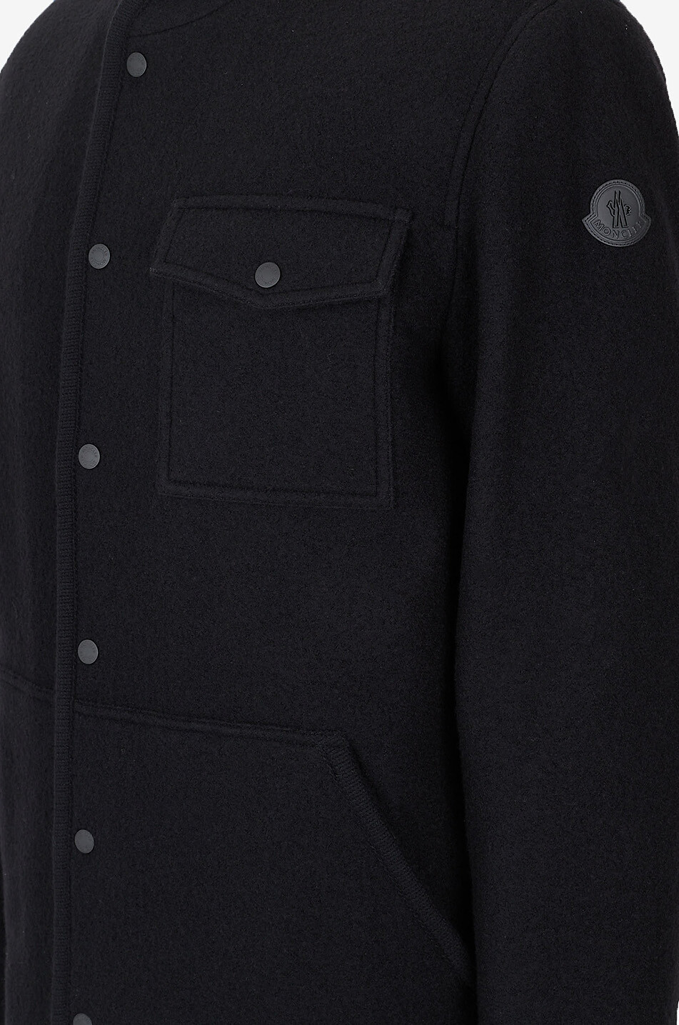 MONCLER Wool overshirt with Mandarin collar Men BLACK 3