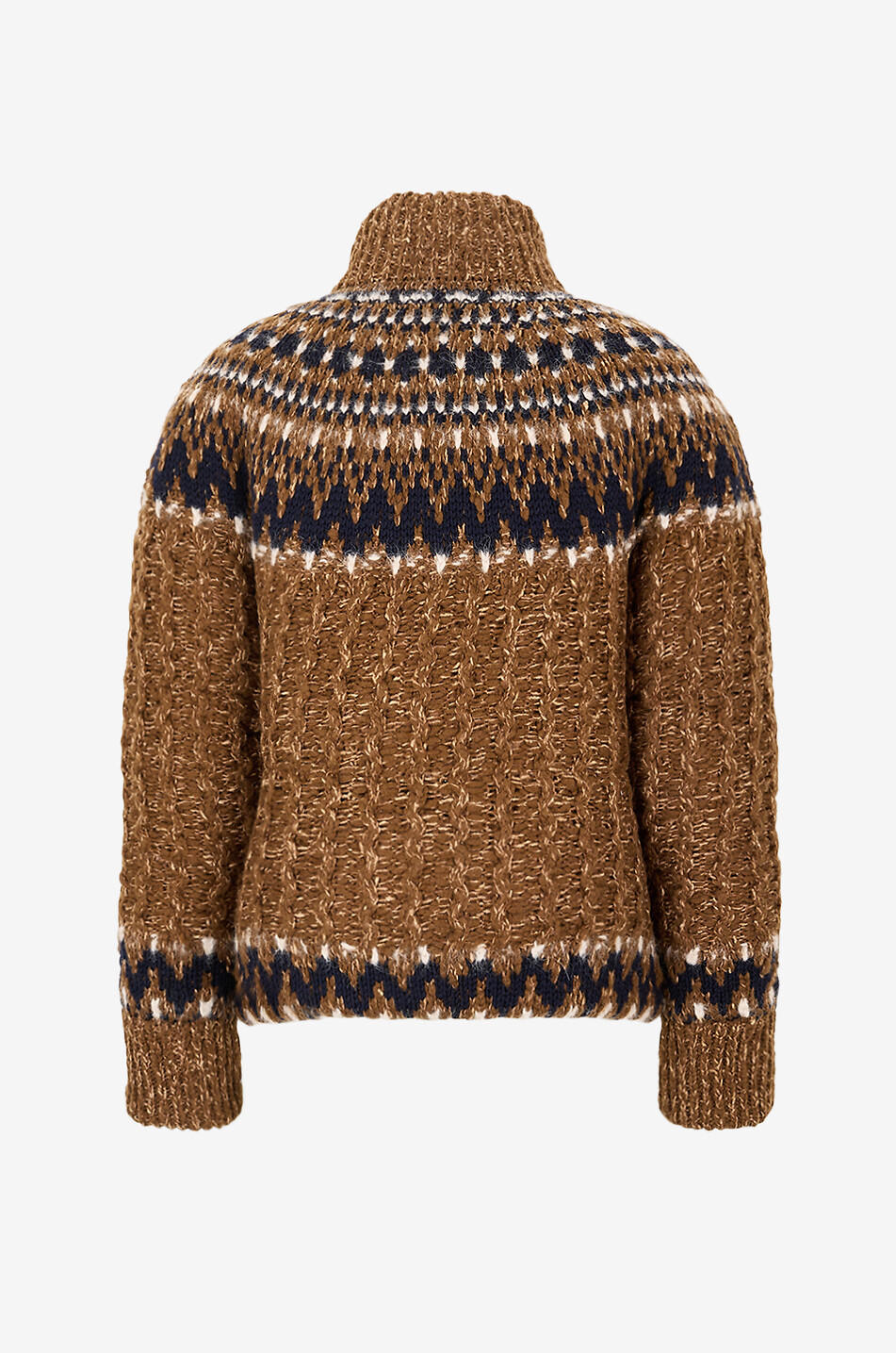 MONCLER GRENOBLE Indren jacquard knit down jacket with funnel neck Men BROWN 2