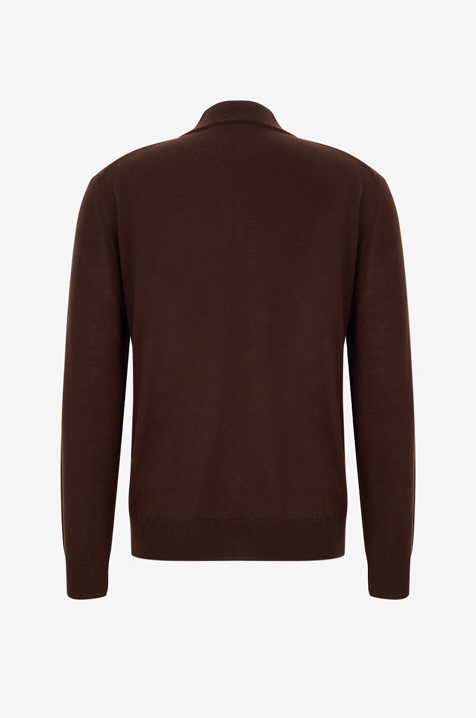 AURELIEN Cashwool half-zip stand-up collar extrafine merino wool jumper Men DARK BROWN 2