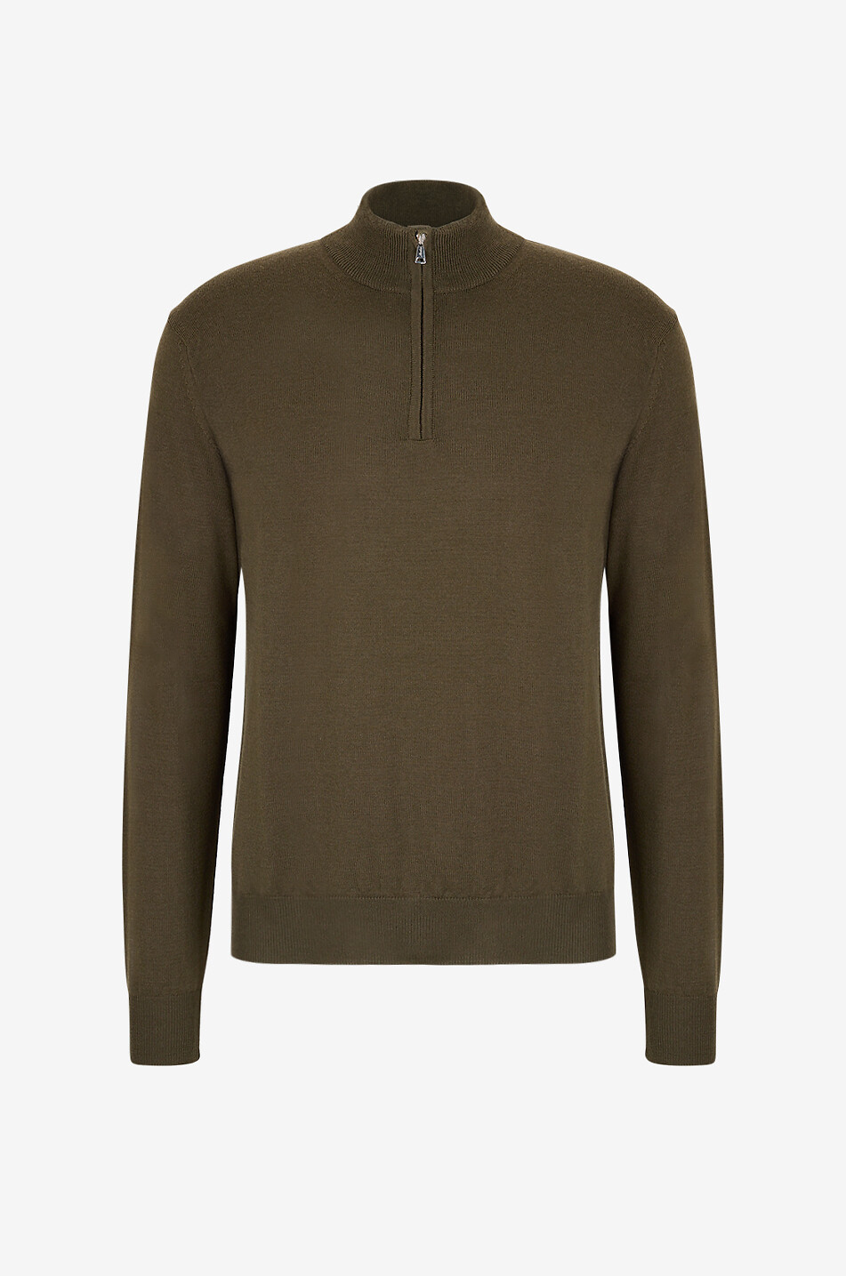 Cashwool half-zip stand-up collar extrafine merino wool jumper