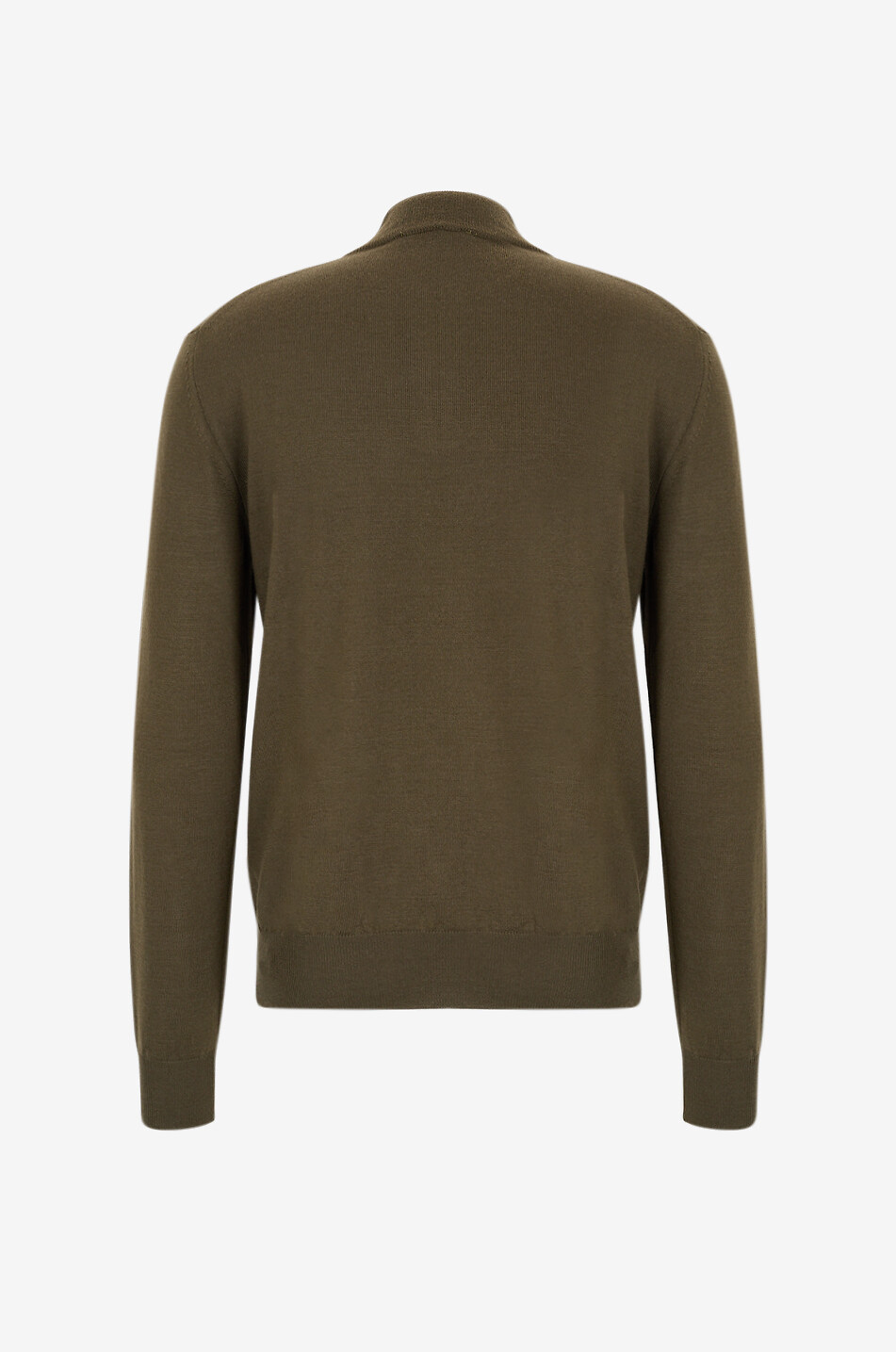 AURELIEN Cashwool half-zip stand-up collar extrafine merino wool jumper Men GREEN 2