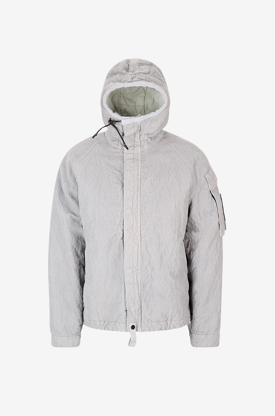 STONE ISLAND Veste déperlante à capuche 4100056 Wrinkled Corduroy 500-TC Homme GRIS CLAIR 1