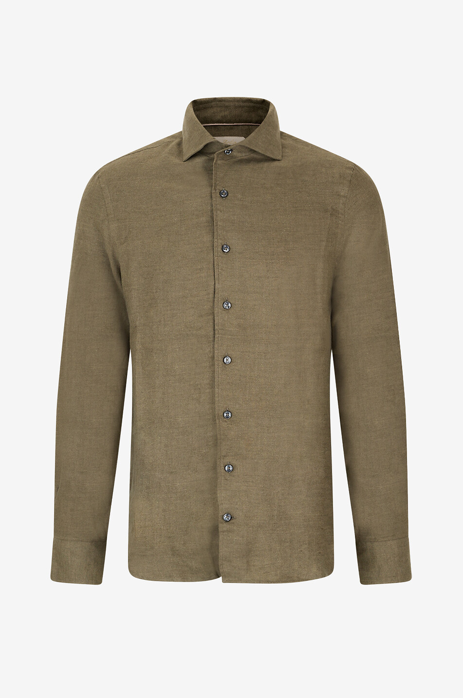 AURELIEN Chemise à manches longues en coton et cachemire City Homme VERT 1