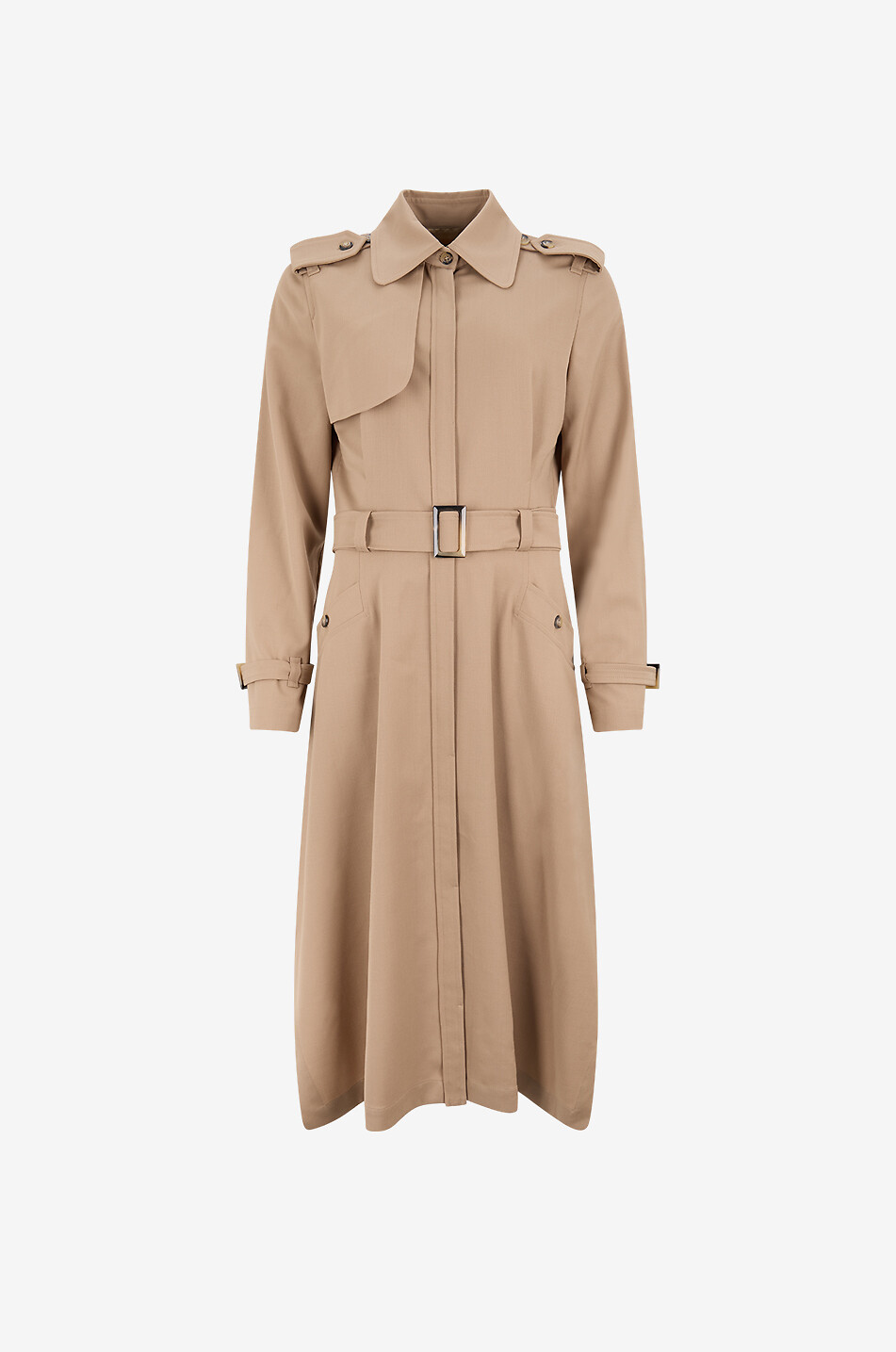BARBARA BUI Langer Trenchcoat aus Wolle und Polyester Damen BEIGE 1