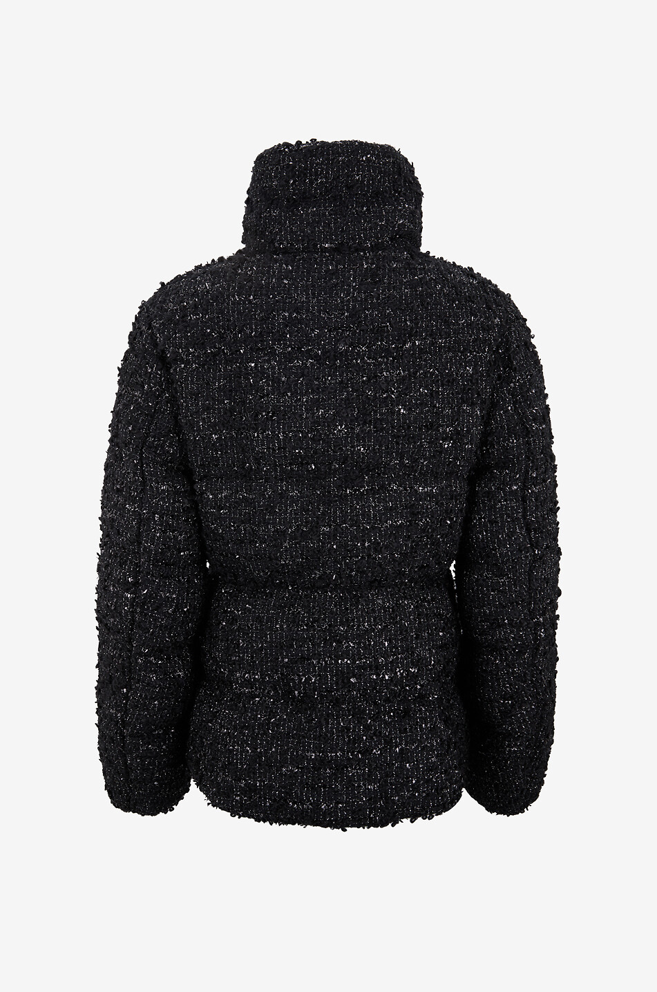 MONCLER Kurze Steppjacke aus Tweed mit Stehkragen Urbel Damen SCHWARZ 2