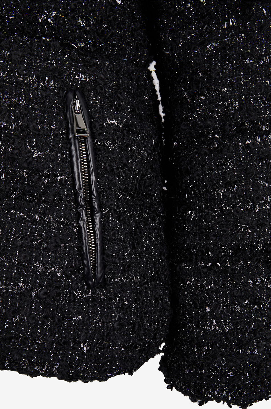 MONCLER Kurze Steppjacke aus Tweed mit Stehkragen Urbel Damen SCHWARZ 3