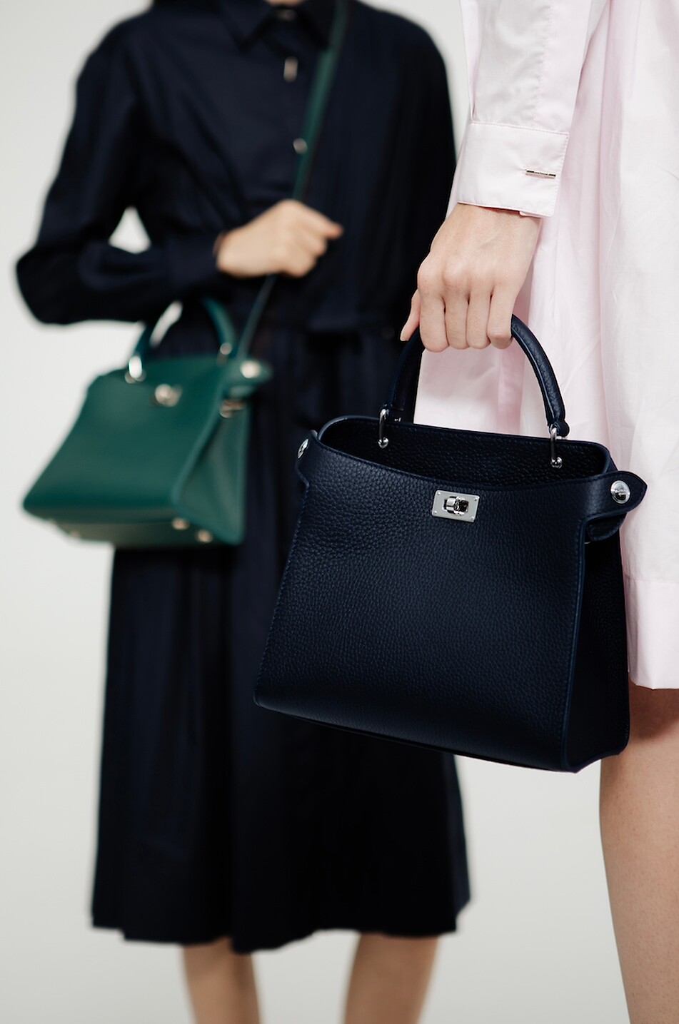 MICHINO Sac à main en cuir grainé Lutece Mini Femme BLEU FONCE 3