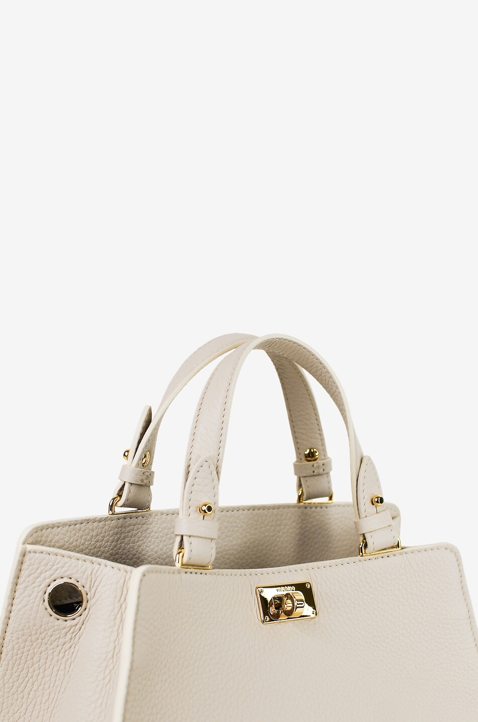 MICHINO Sac à main rectangulaire en cuir grainé Trocadero Femme BLANC CASSE 8