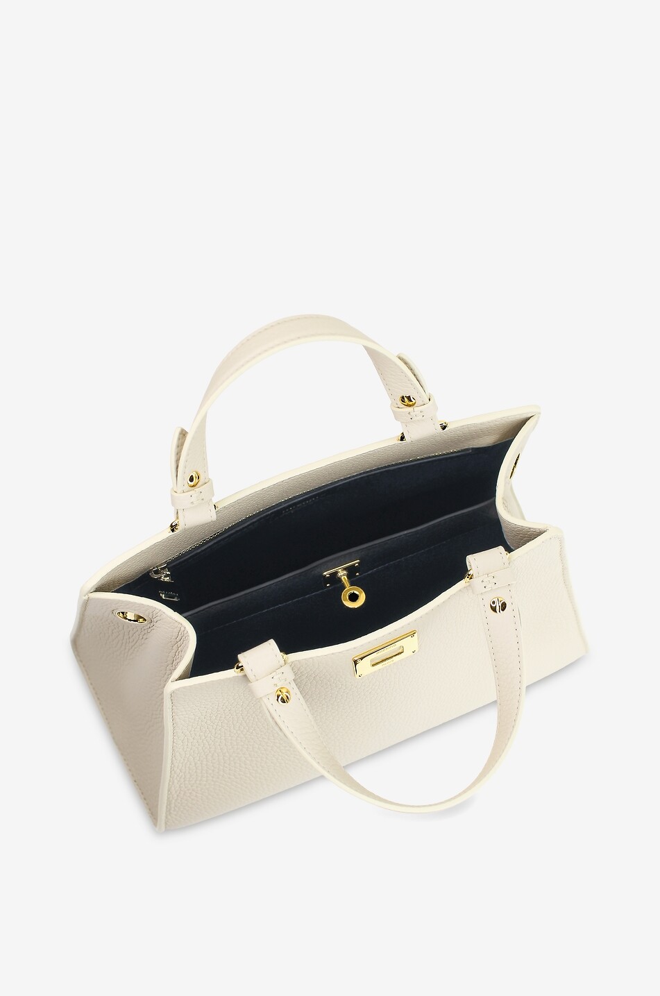 MICHINO Sac à main rectangulaire en cuir grainé Trocadero Femme BLANC CASSE 10